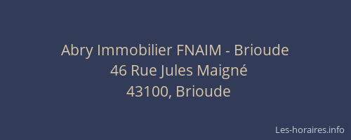 Abry Immobilier FNAIM - Brioude