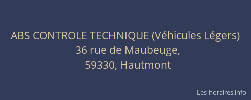 ABS CONTROLE TECHNIQUE (Véhicules Légers)