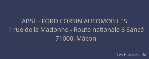 ABSL - FORD CORSIN AUTOMOBILES