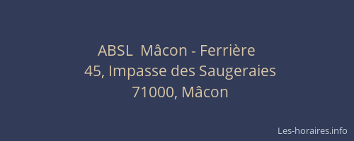 ABSL  Mâcon - Ferrière