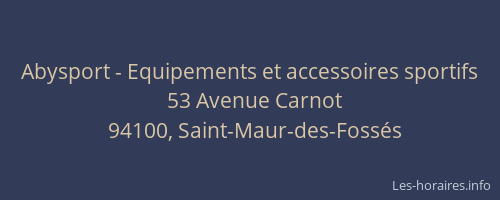 Abysport - Equipements et accessoires sportifs