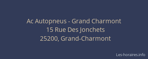 Ac Autopneus - Grand Charmont