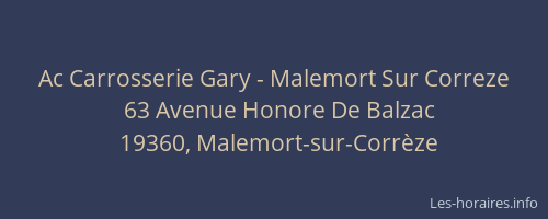 Ac Carrosserie Gary - Malemort Sur Correze