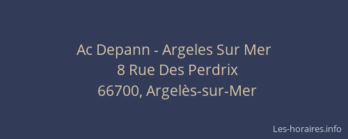 Ac Depann - Argeles Sur Mer