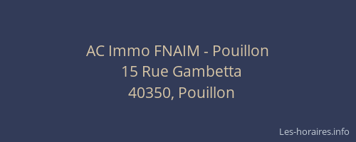 AC Immo FNAIM - Pouillon