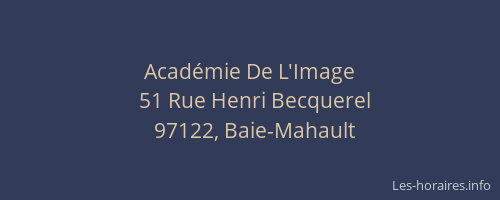 Acad&eacute;mie De L'Image