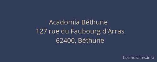 Acadomia Béthune