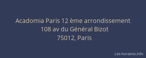 Acadomia Paris 12 ème arrondissement