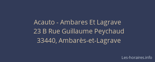 Acauto - Ambares Et Lagrave