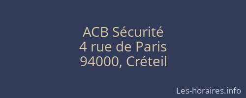 ACB Sécurité