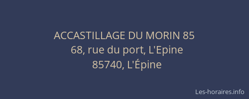 ACCASTILLAGE DU MORIN 85