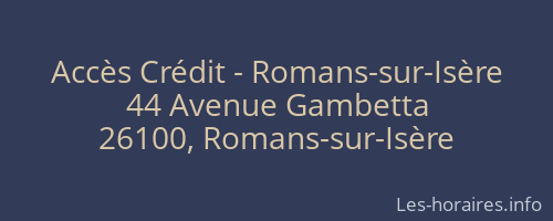 Accès Crédit - Romans-sur-Isère