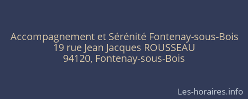 Accompagnement et Sérénité Fontenay-sous-Bois