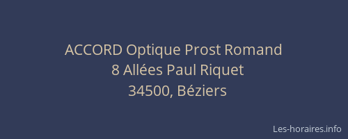 ACCORD Optique Prost Romand