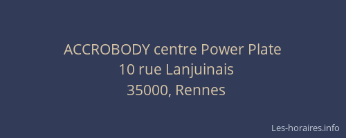 ACCROBODY centre Power Plate