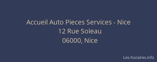 Accueil Auto Pieces Services - Nice