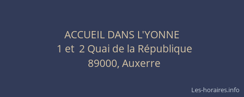 ACCUEIL DANS L'YONNE