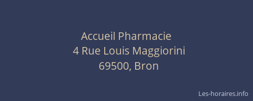 Accueil Pharmacie