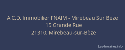 A.C.D. Immobilier FNAIM - Mirebeau Sur Bèze