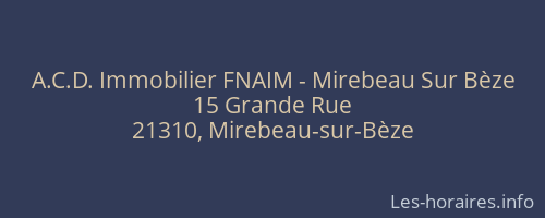 A.C.D. Immobilier FNAIM - Mirebeau Sur Bèze