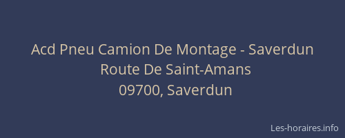 Acd Pneu Camion De Montage - Saverdun