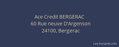 Ace Credit BERGERAC