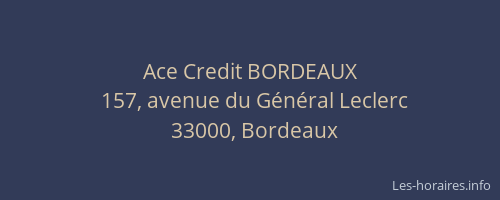 Ace Credit BORDEAUX