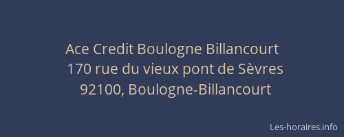 Ace Credit Boulogne Billancourt