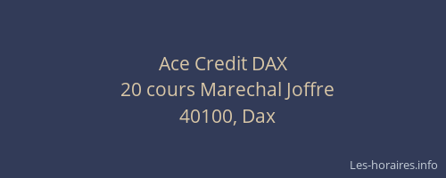 Ace Credit DAX