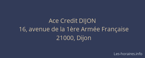 Ace Credit DIJON