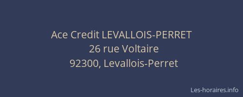 Ace Credit LEVALLOIS-PERRET