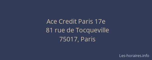 Ace Credit Paris 17e
