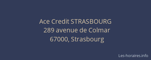 Ace Credit STRASBOURG