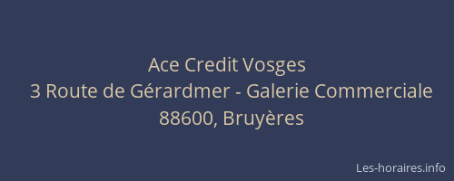 Ace Credit Vosges