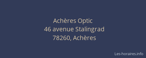 Achères Optic