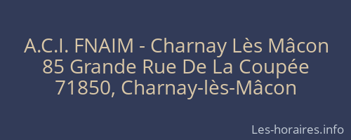 A.C.I. FNAIM - Charnay Lès Mâcon