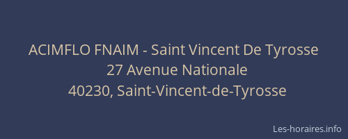 ACIMFLO FNAIM - Saint Vincent De Tyrosse