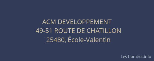 ACM DEVELOPPEMENT