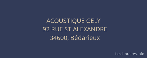 ACOUSTIQUE GELY