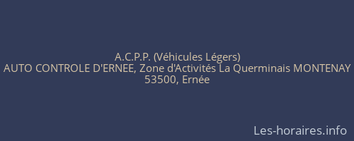 A.C.P.P. (Véhicules Légers)