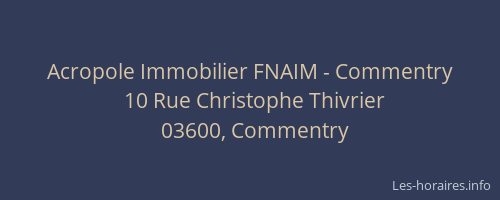 Acropole Immobilier FNAIM - Commentry