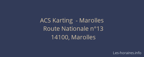 ACS Karting  - Marolles