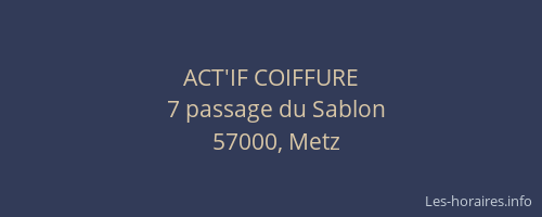 ACT'IF COIFFURE