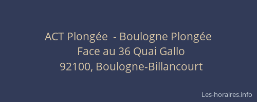 ACT Plongée  - Boulogne Plongée