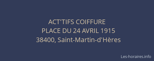 ACT'TIFS COIFFURE