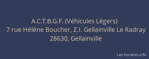 A.C.T.B.G.F. (V&eacute;hicules L&eacute;gers)