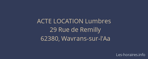 ACTE LOCATION Lumbres