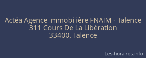 Actéa Agence immobilière FNAIM - Talence