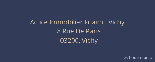 Actice Immobilier Fnaim - Vichy