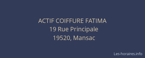 ACTIF COIFFURE FATIMA